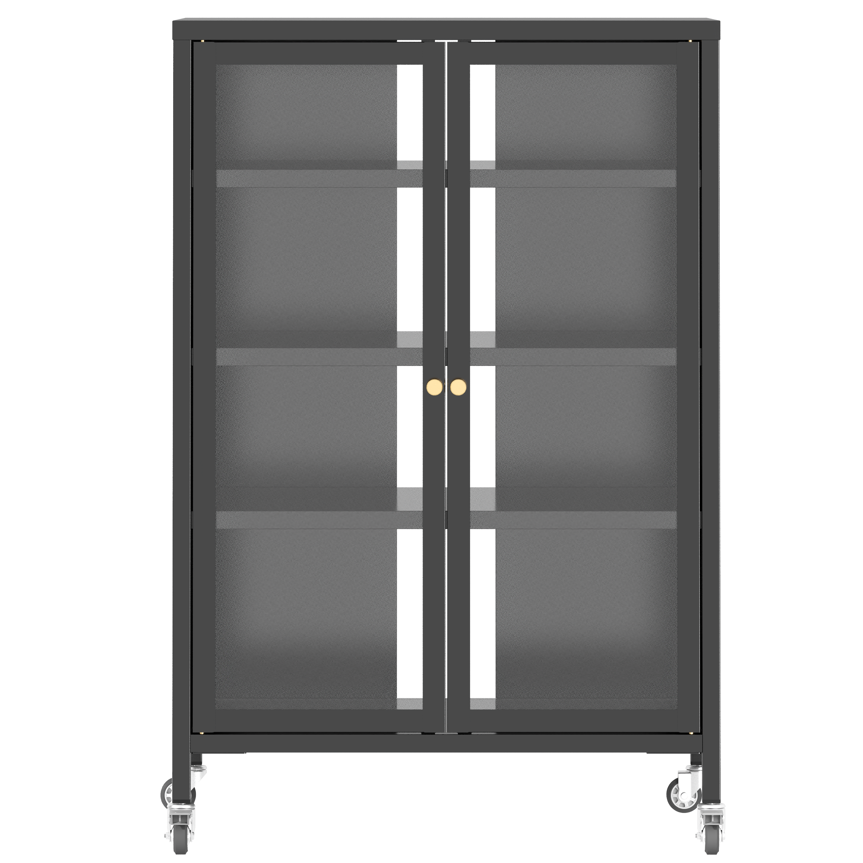 35.8" High Media Storage Cabinet with Wheels