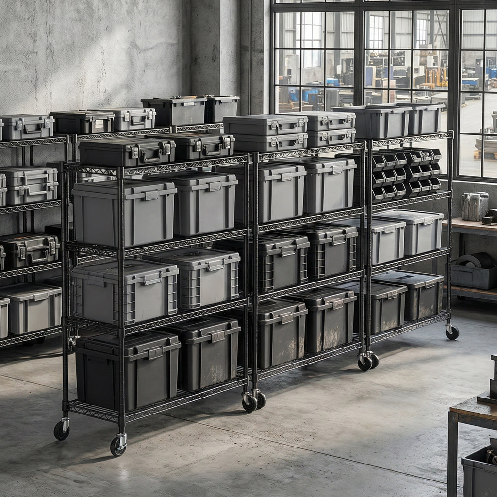 2640 Lbs Industrial Metal 4 Tier Shelving Unit