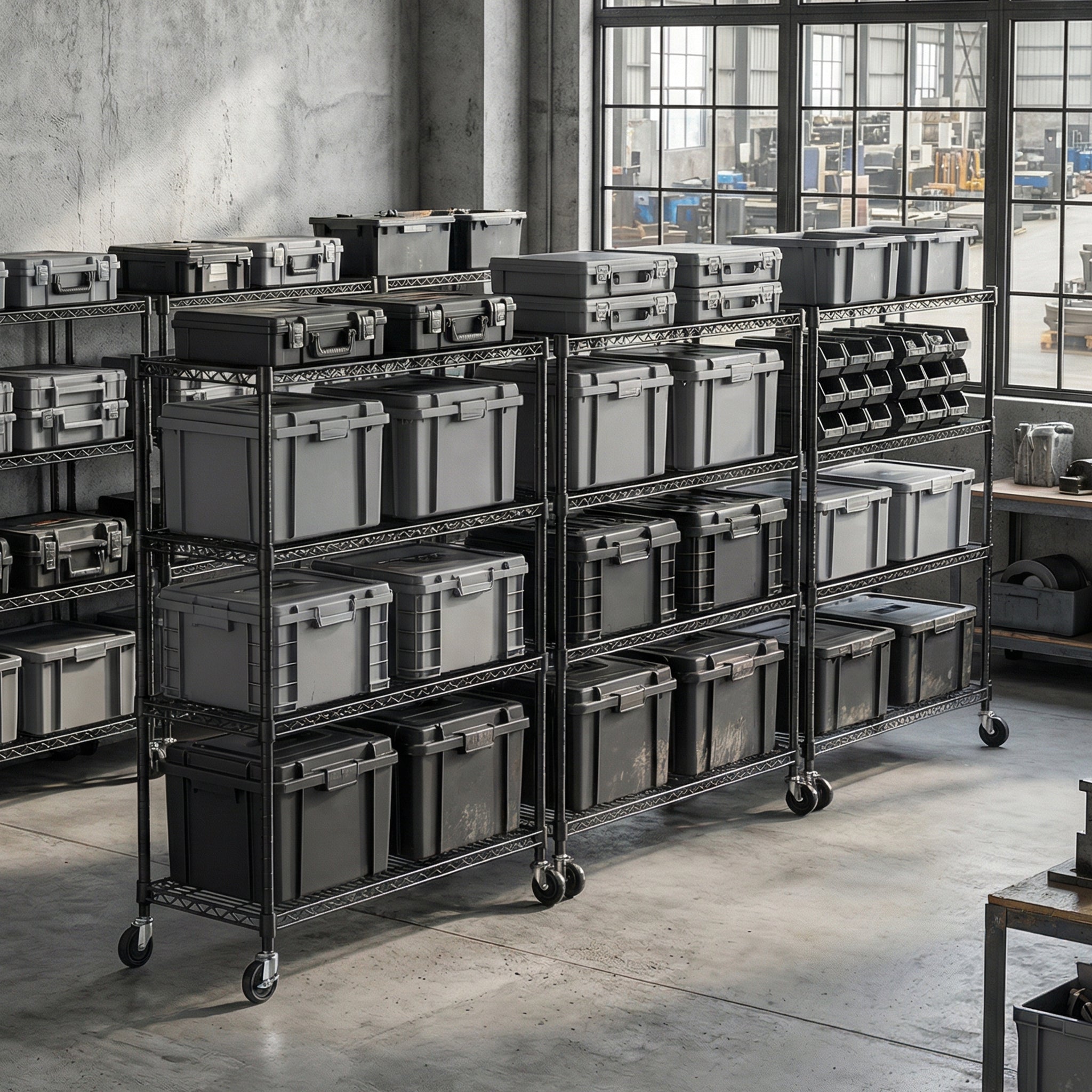 2640 Lbs Industrial Metal 4 Tier Shelving Unit