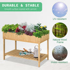 Outsunny 43x18x30in Raised Garden Bed with 8 Pockets and Shelf