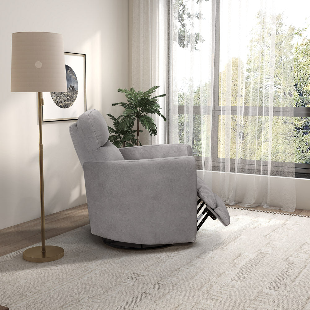 Lawson Swivel Glider Suede Recliner Chair - Latte
