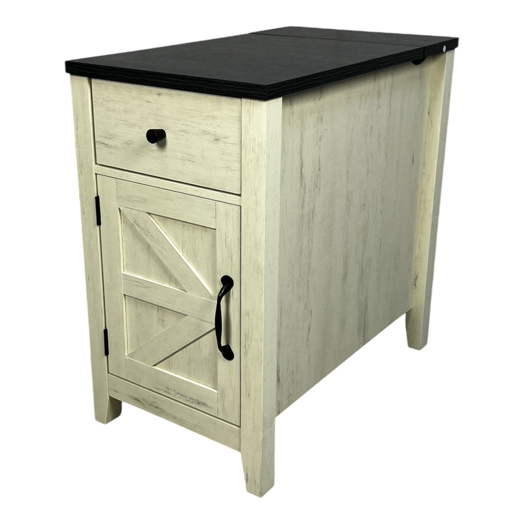 Farmhouse End Table with Charging Station