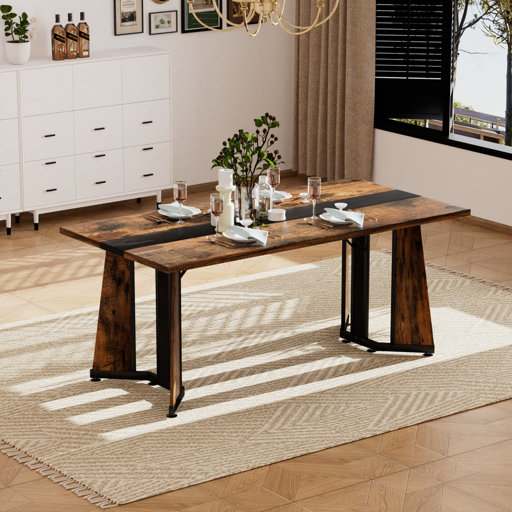 Rustic Large Dining Table for 8 People