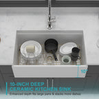 33 Inch White Farmhouse Kitchen Sink