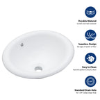 17"x15.5" Ceramic Semi-Recessed Sink