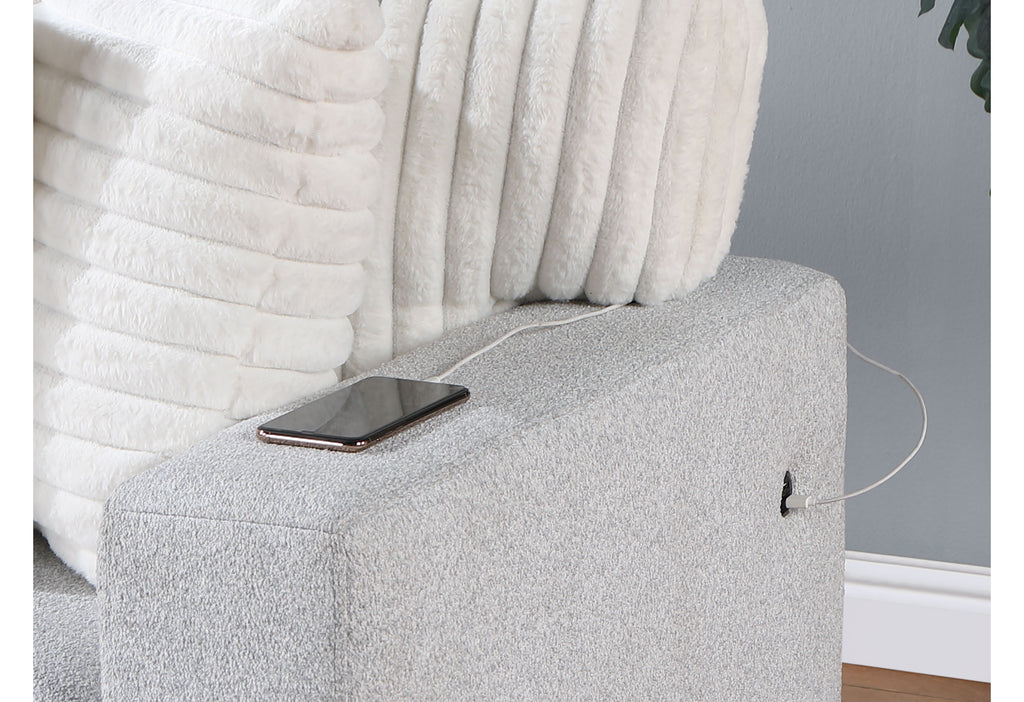 Ford Light Grey/White Reversible Pull Out Sofa Bed