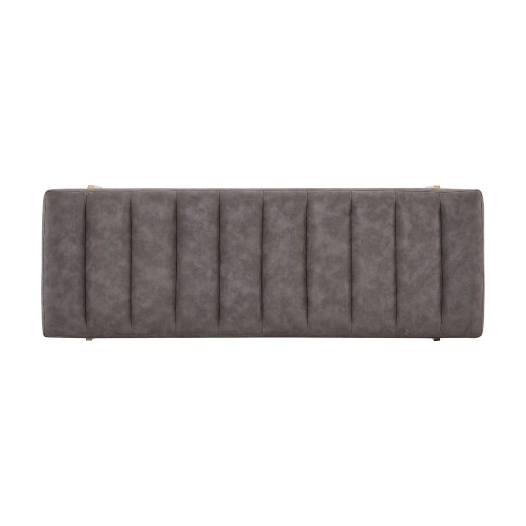Upholstered Channel Tufted Ottoman Bench Seat