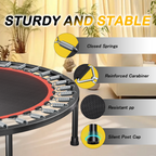 40 Inch Foldable Trampoline with Handle - Standard Spring - Black