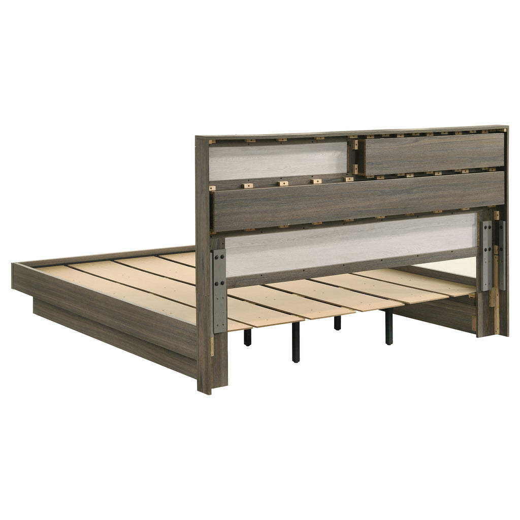 Grey Eastern King Platform Bed