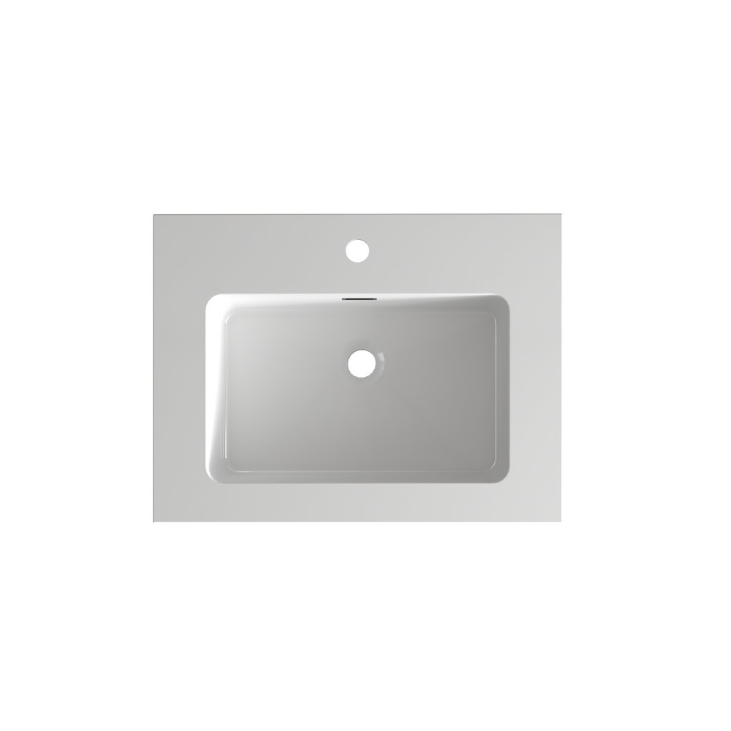 Integrated Solid Surface Basin - Glossy White