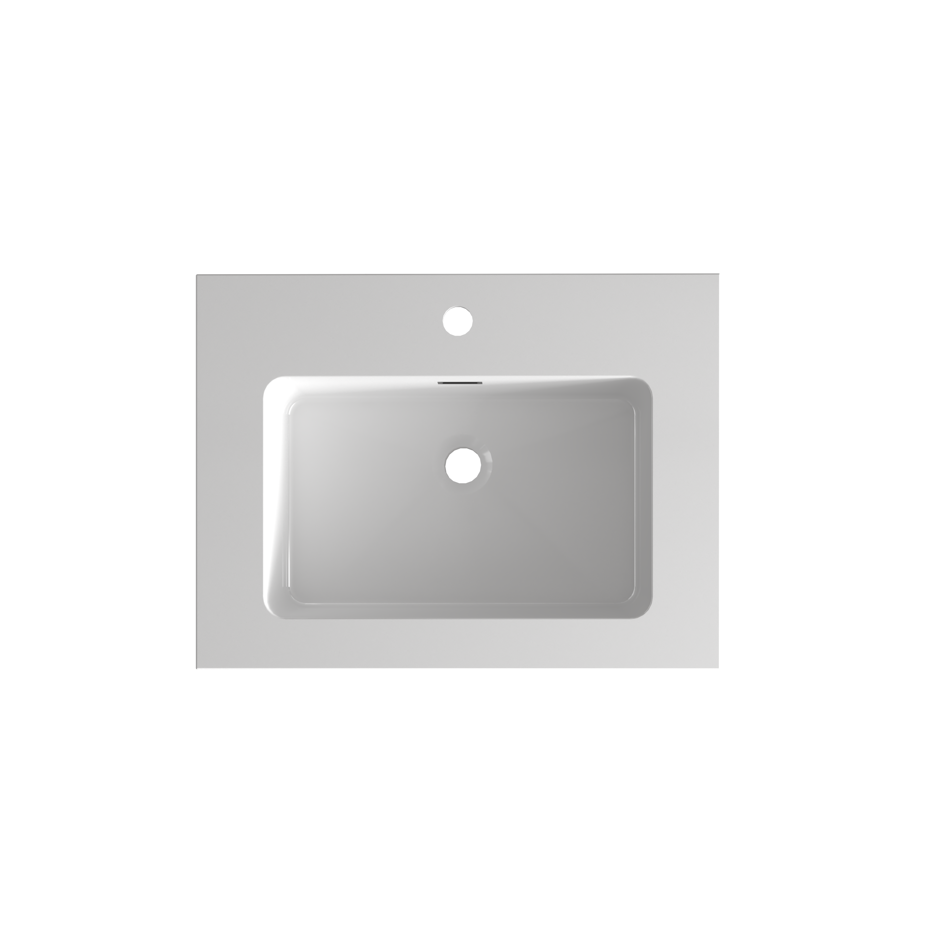 Integrated Solid Surface Basin - Glossy White
