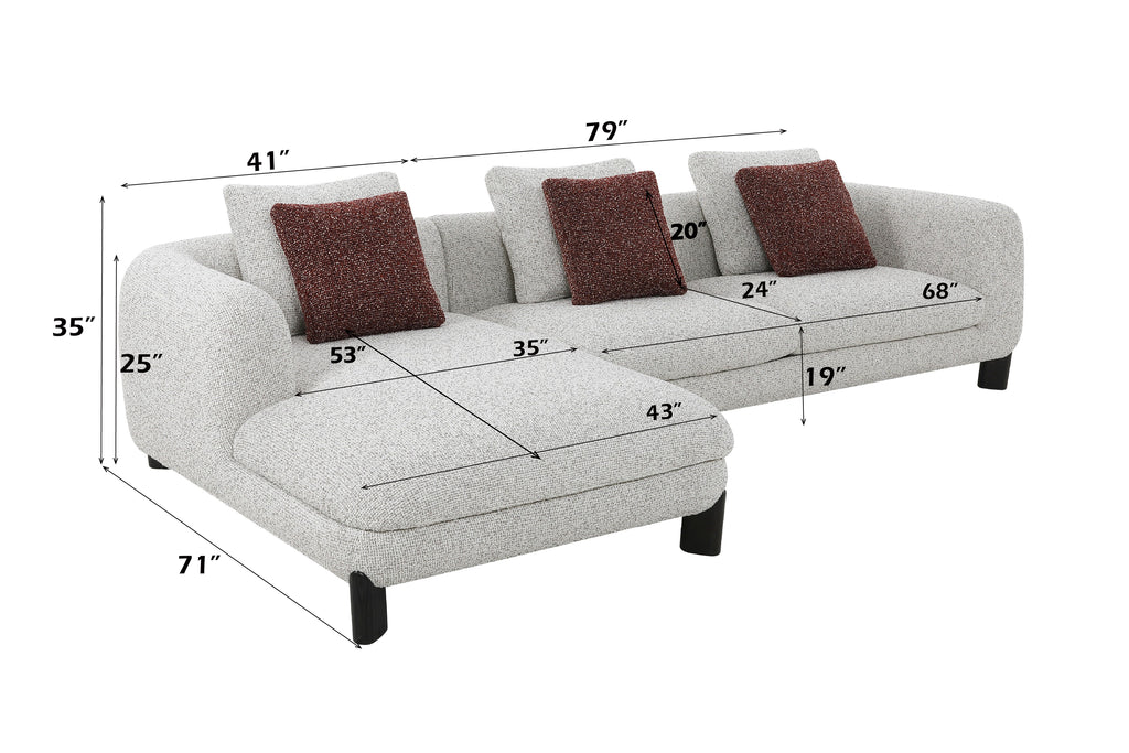 Mardi Maroon Sectional Sofa