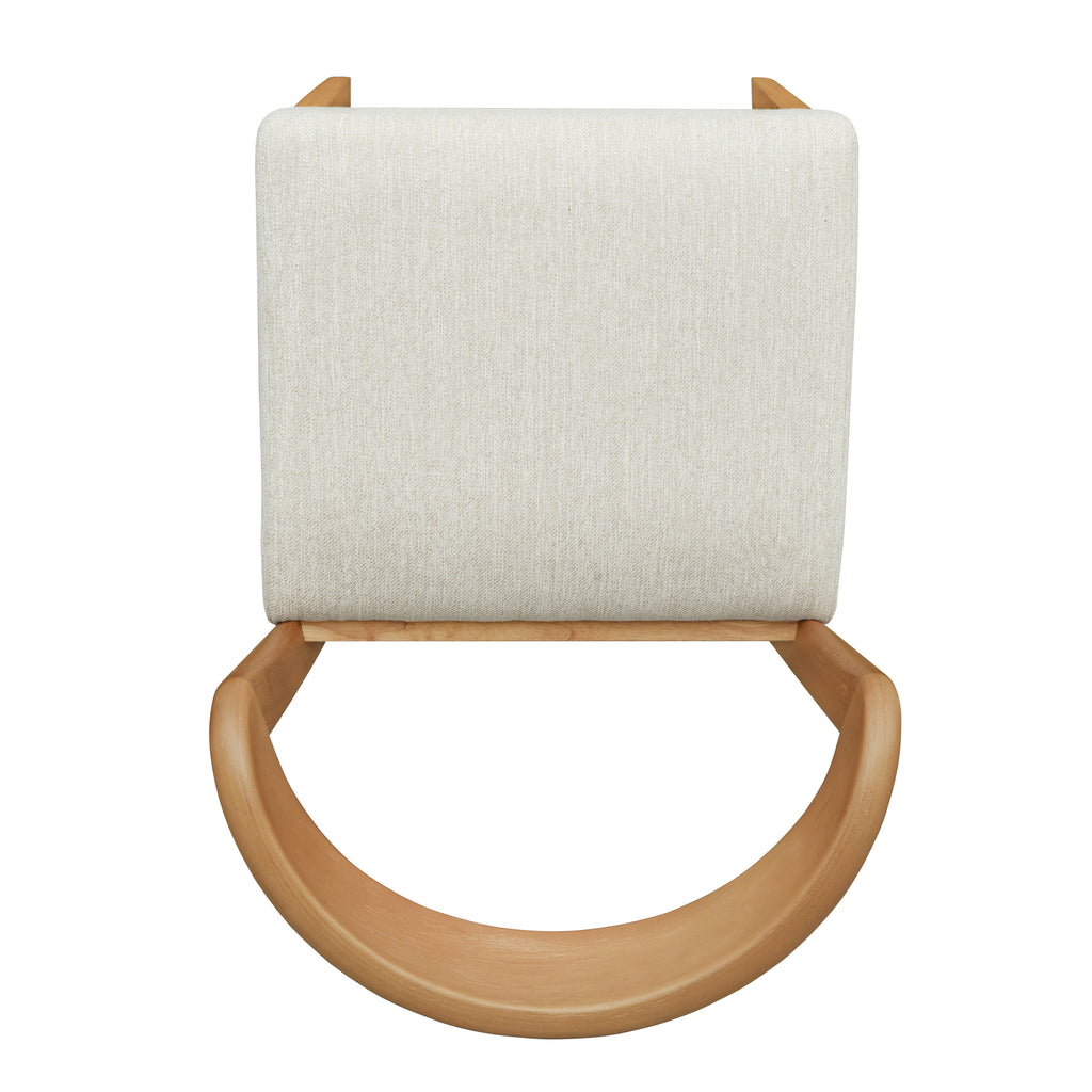 Solid Rubber Wood Dining Chairs (Natural Oak+Beige) - Set of 2