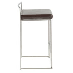 26" Contemporary Stackable Counter Stool in Brushed Stainless Steel
