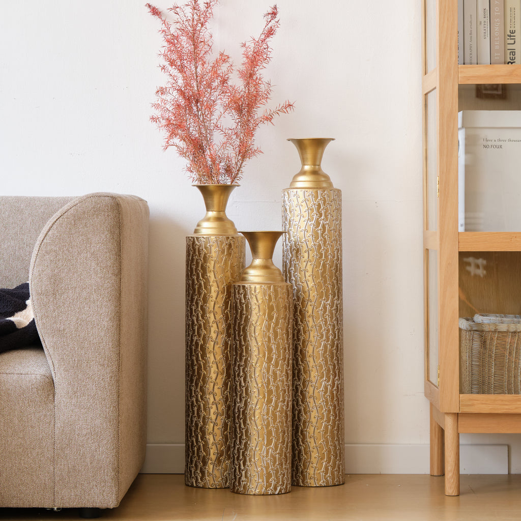 Metal Decorative Vases Set of 3