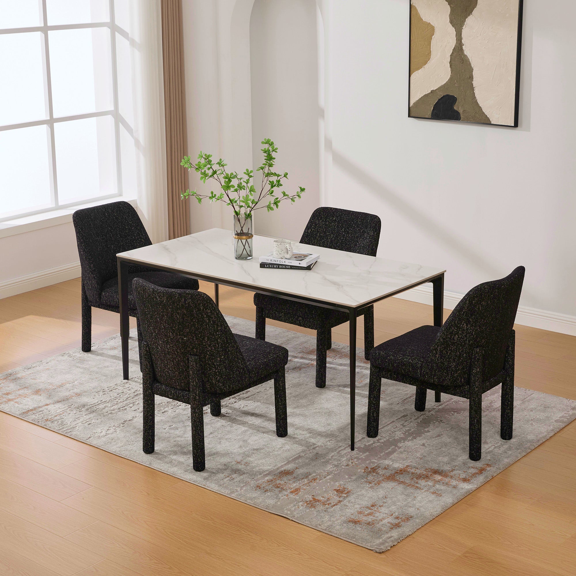 21.46" Wide Modern Minimalist Dining Chair Set of 4