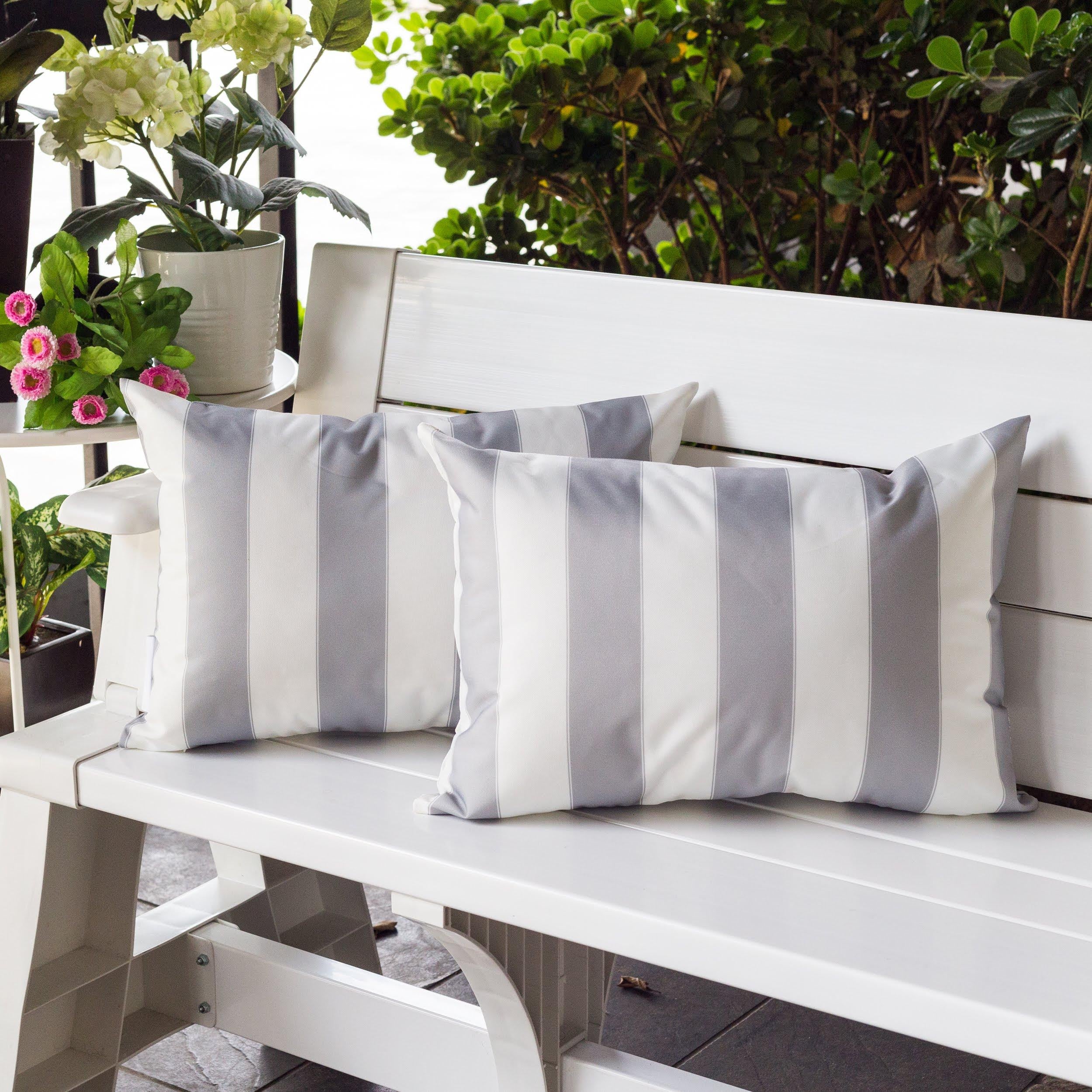 Horizon Stripe Pillow 14" x 20" - Outdoor & Indoor Set of 2
