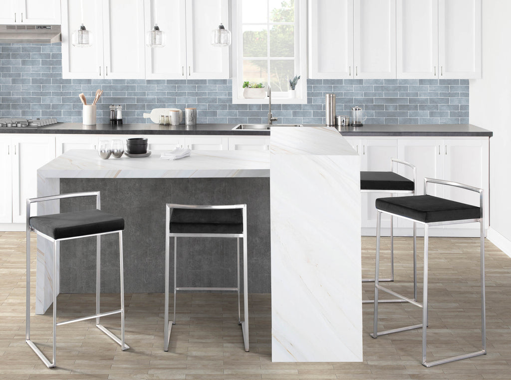 30" Contemporary Stackable Barstool Set of Three
