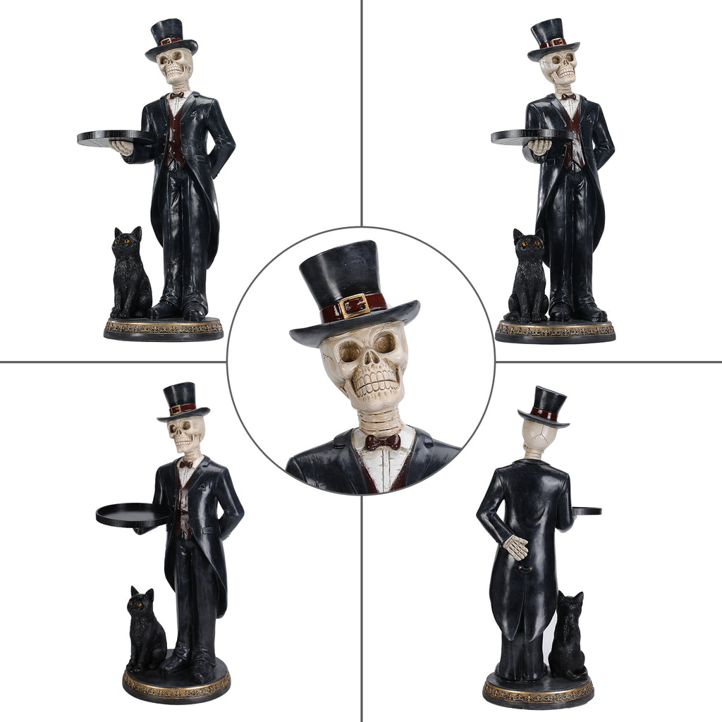 Halloween Skeleton Butler Floor Statue