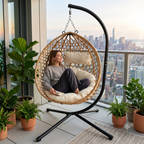 Foldable Hanging Egg Chair with Stand