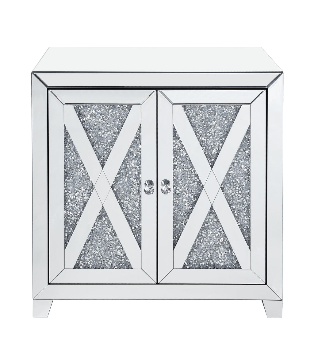 Noralie Mirrored & Faux Diamonds Console Cabinet