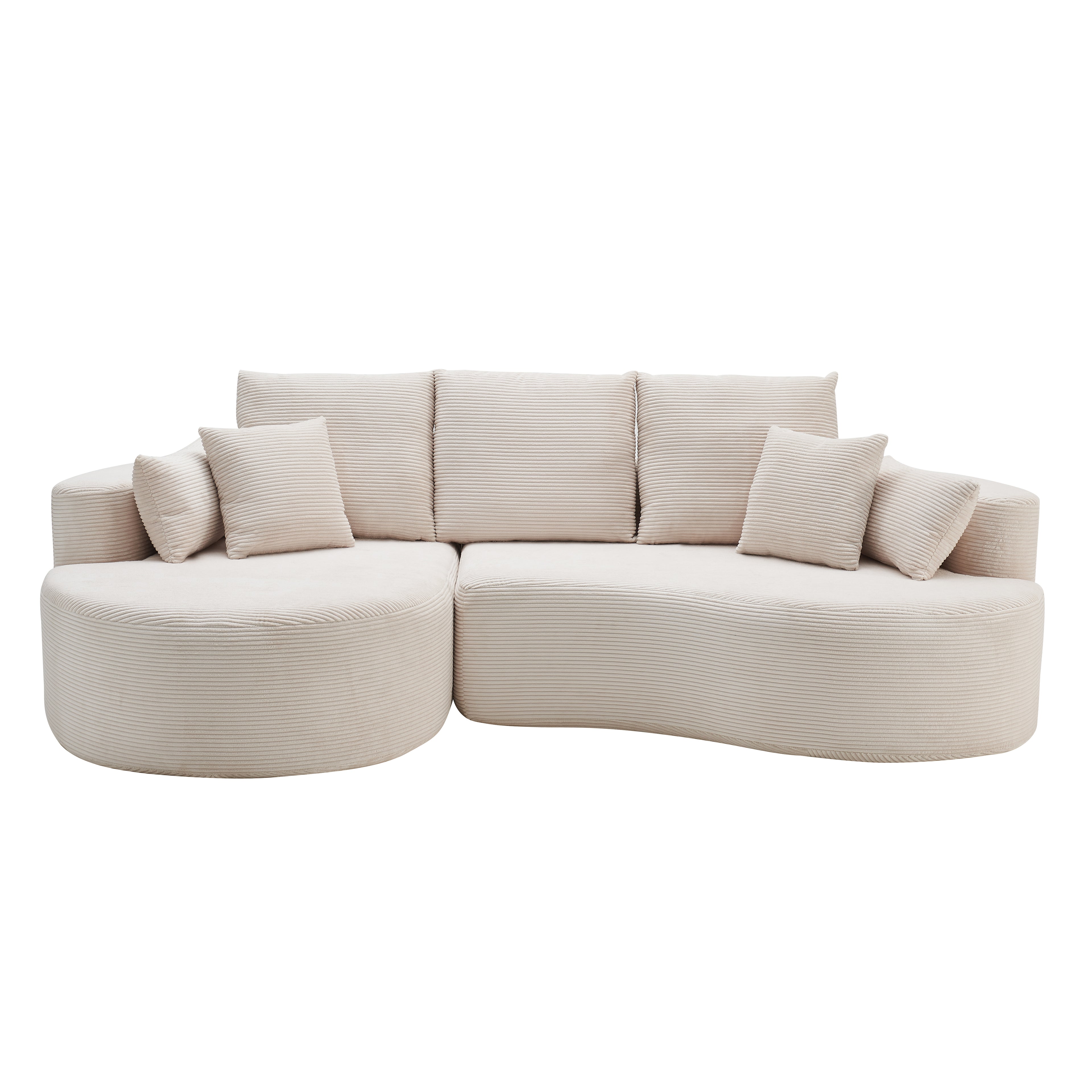 106 in. 2 - Piece Fabric Cloud Curved Sectional Sofa