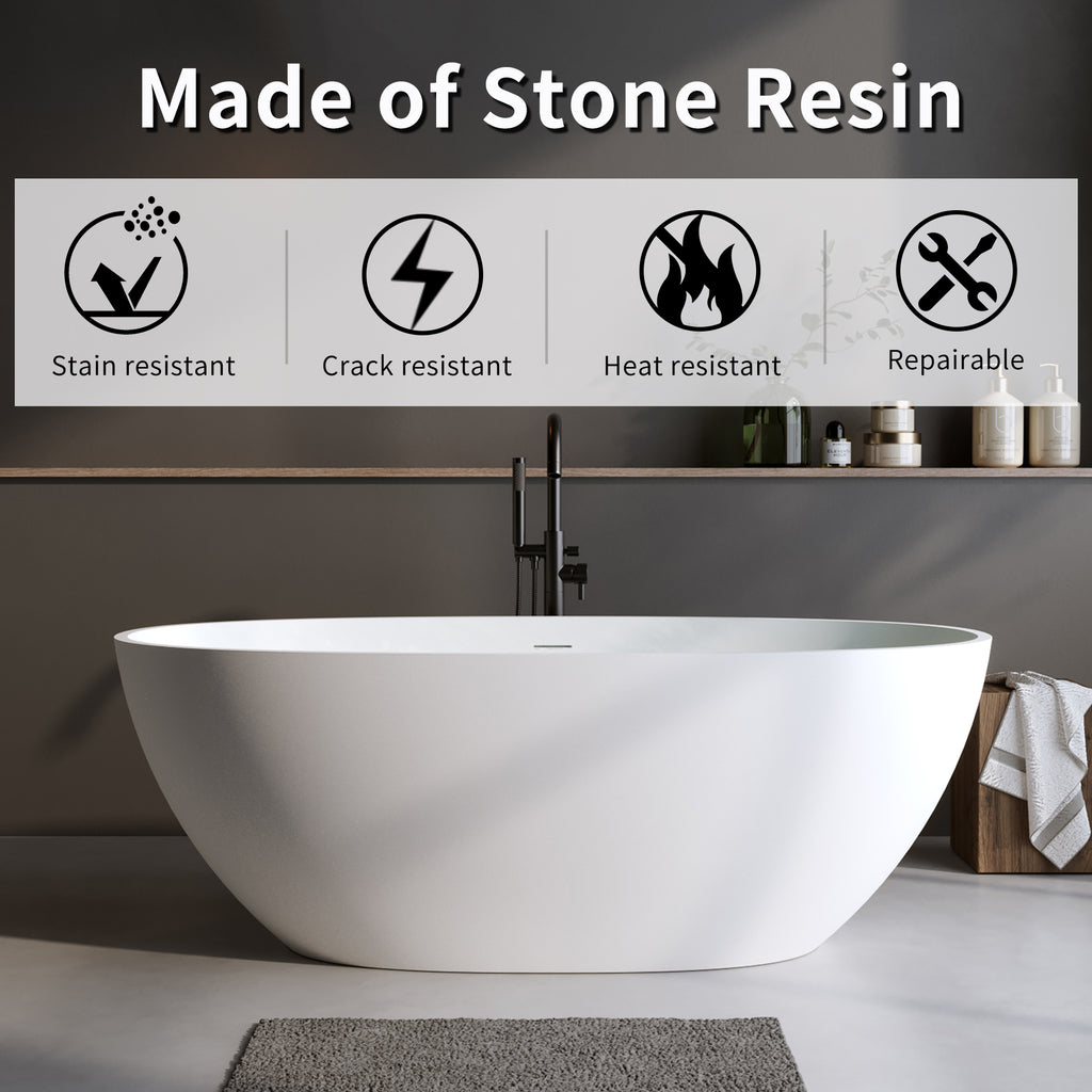 66.9″ Solid Surface Matte Soaking Tub