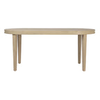 70" Oval Acacia Wood Outdoor Dining Table with Slatted Top