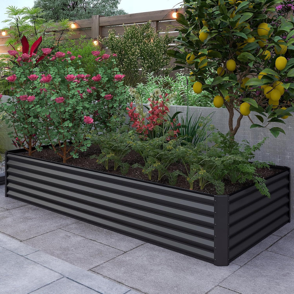 8×4×1.5 ft Galvanized Raised Garden Bed