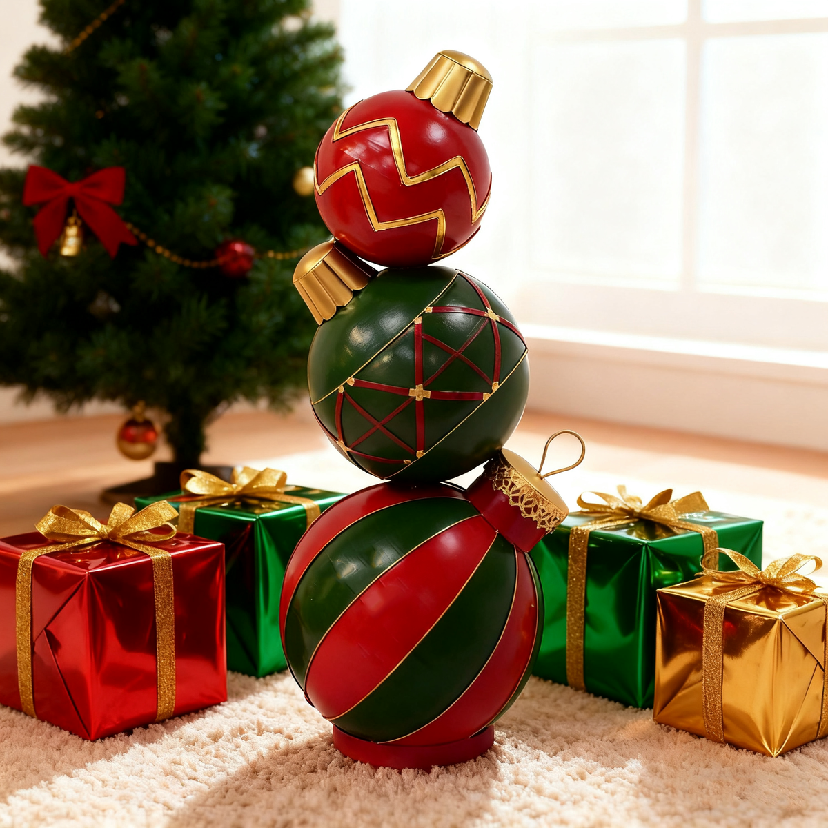 Classic Stacked Christmas Ball Decoration