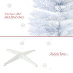 HOMCOM 5' Snow Flocked Artificial Pencil Christmas Tree