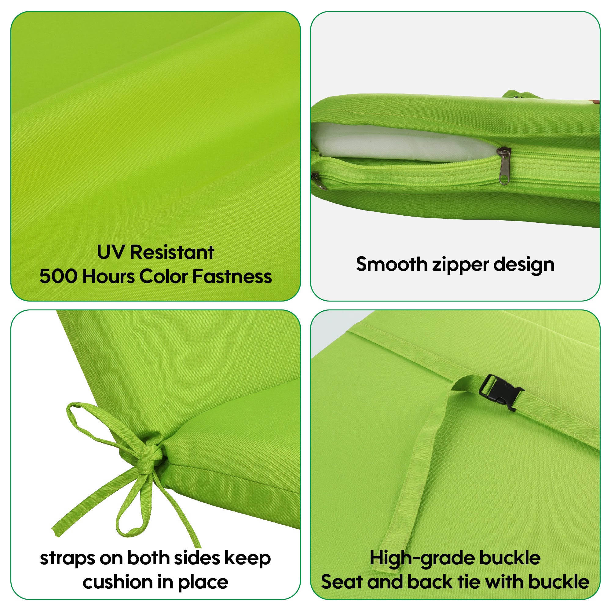 2PCS Set Outdoor Lounge Chair Cushion Replacement - Apple