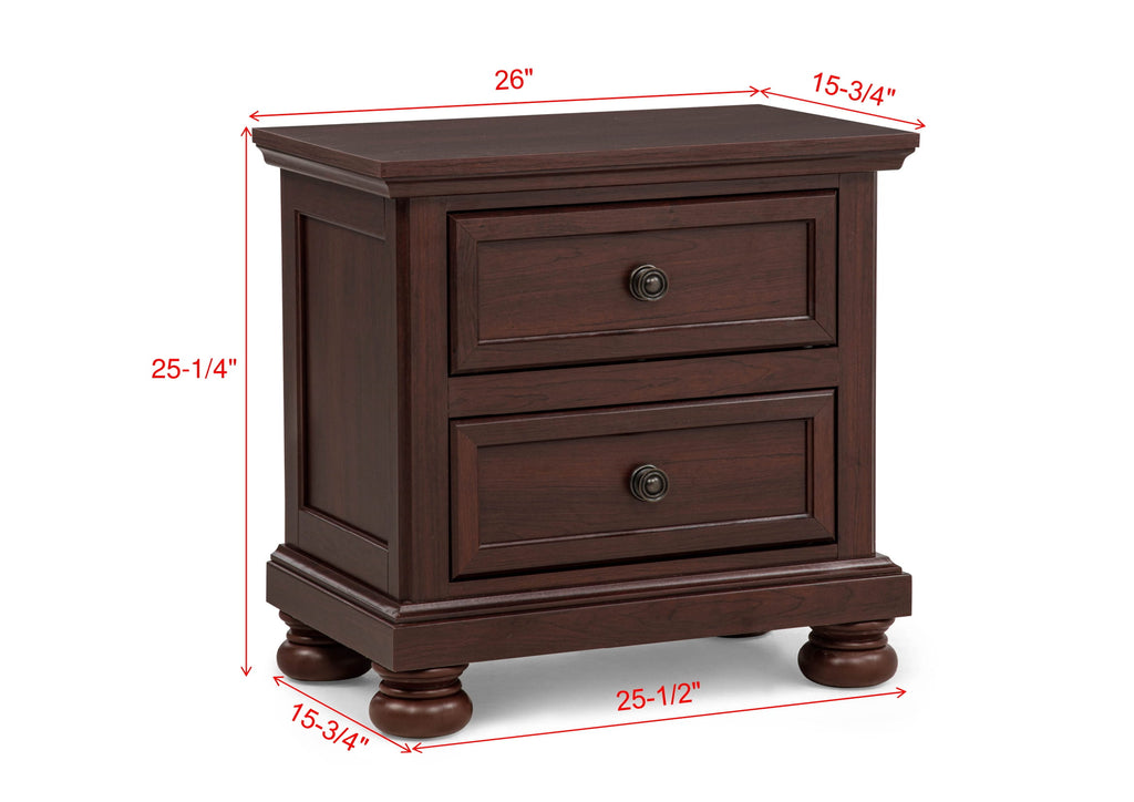 Contemporary 1pc Nightstand - Rich Cherry Finish