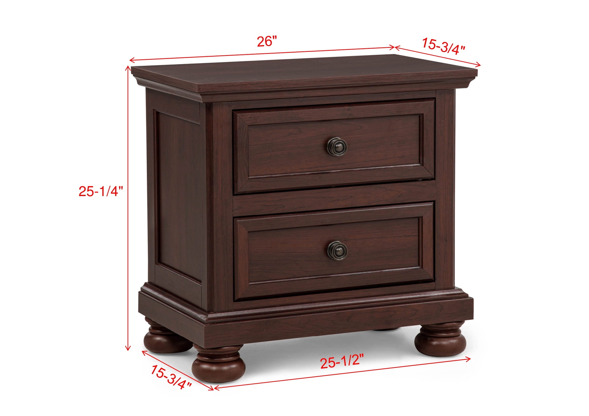 Contemporary 1pc Nightstand - Rich Cherry Finish
