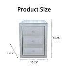 3-Drawer Mirrored Nightstand Bedside Table Glass Accent End Table