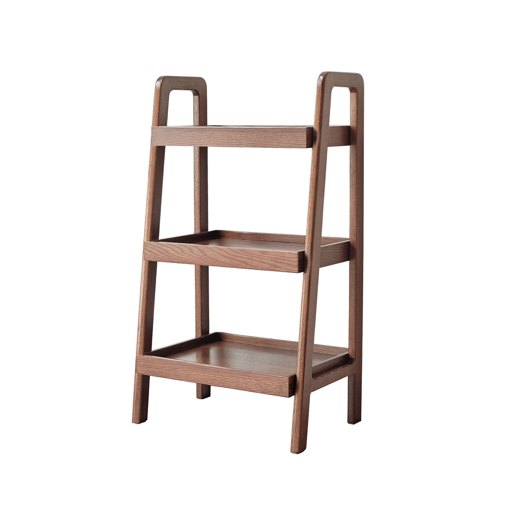 Walnut Color Solid Wood Display Shelf