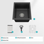 Quartz Kitchen Sink 14.82" x 17.55" x 8.38"