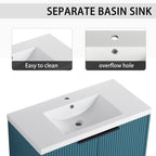 36" Wall Mounted Bathroom Vanity with Resin Sink