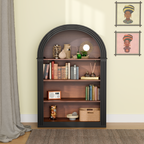 4-Shelf Tall Bookshelf in Black