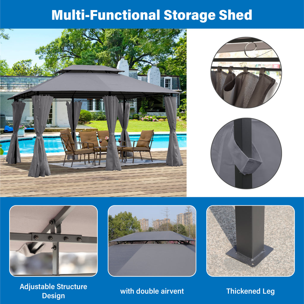 13x10 Outdoor Patio Gazebo Canopy Tent