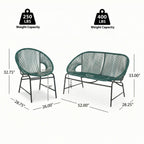 Nusa Outdoor Patio Wicker 3-Pcs Chat Set