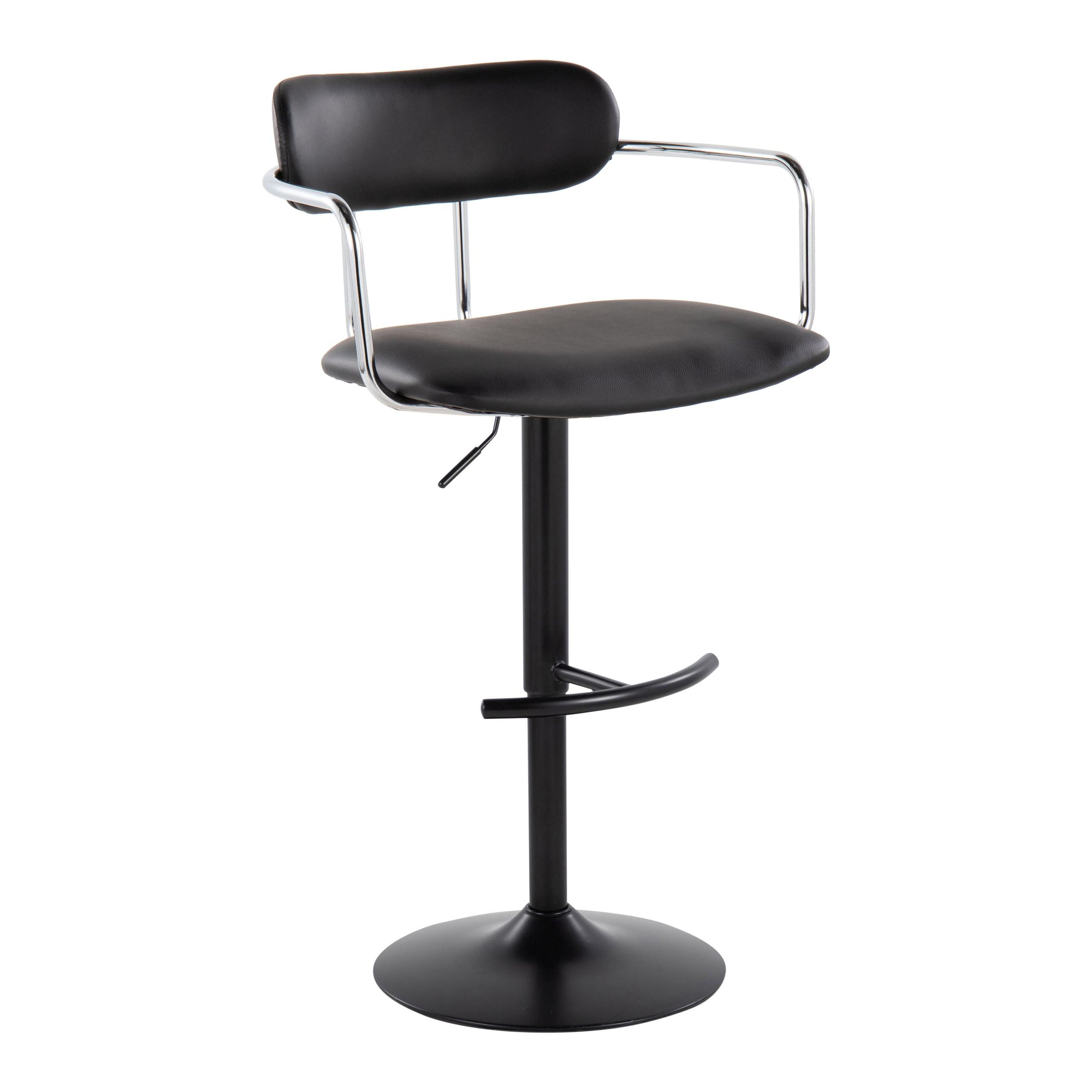 Contemporary Adjustable Height Barstool with Swivel