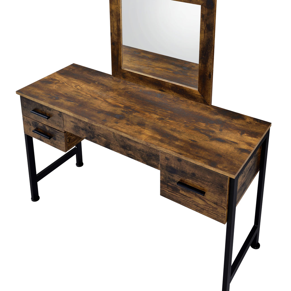 Juvanth Rustic Vanity & Dresser Mirror Set