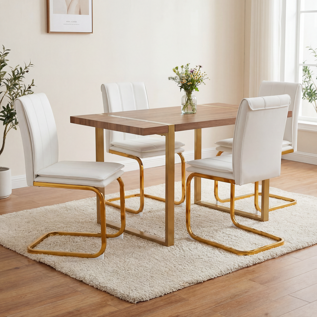 Modern Dining Chairs Set of 4, PU Leather