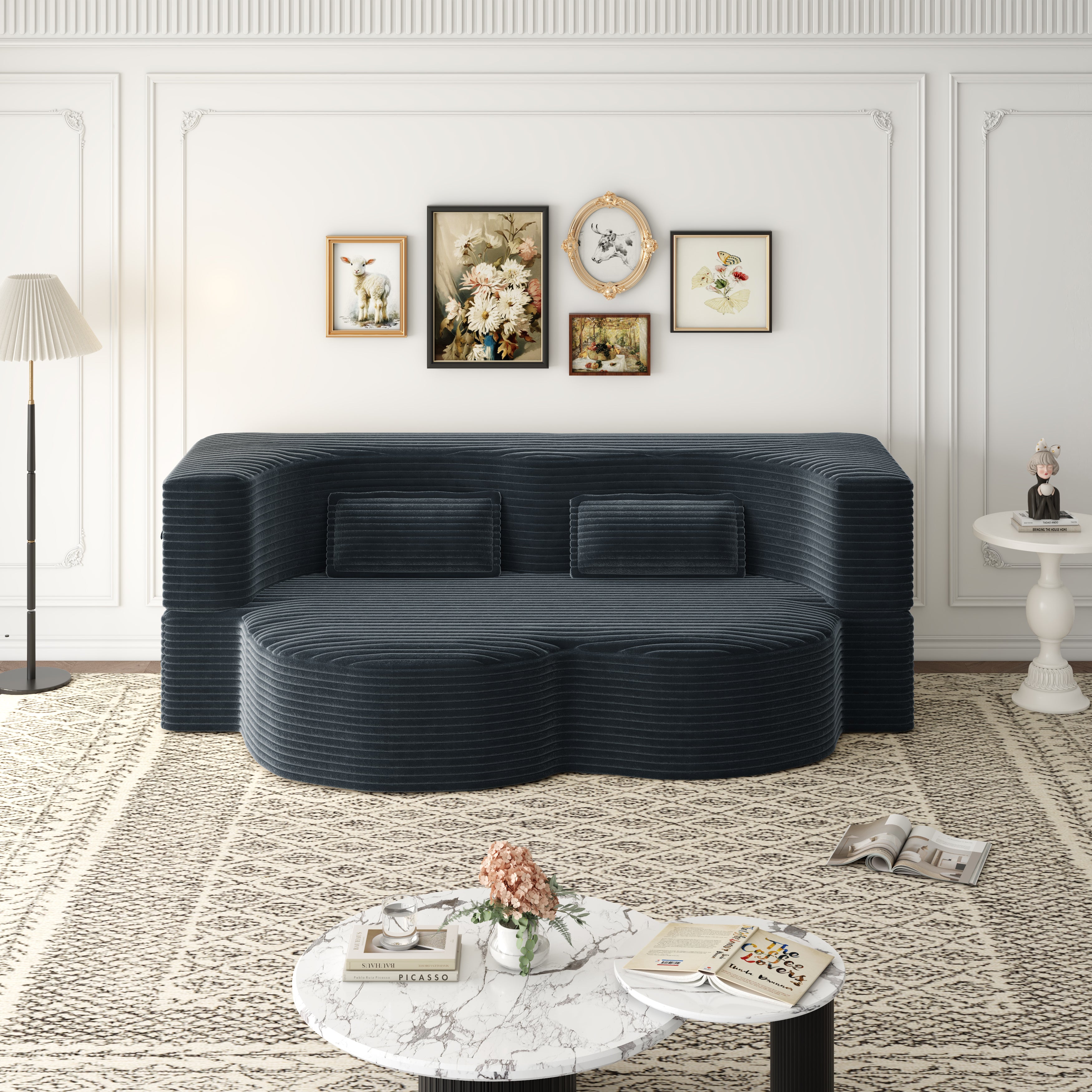 Modern Floor Sofa Bed with Pillows
