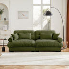 Large Size Modern Two-Seater Sofa with Bolstered Armrests