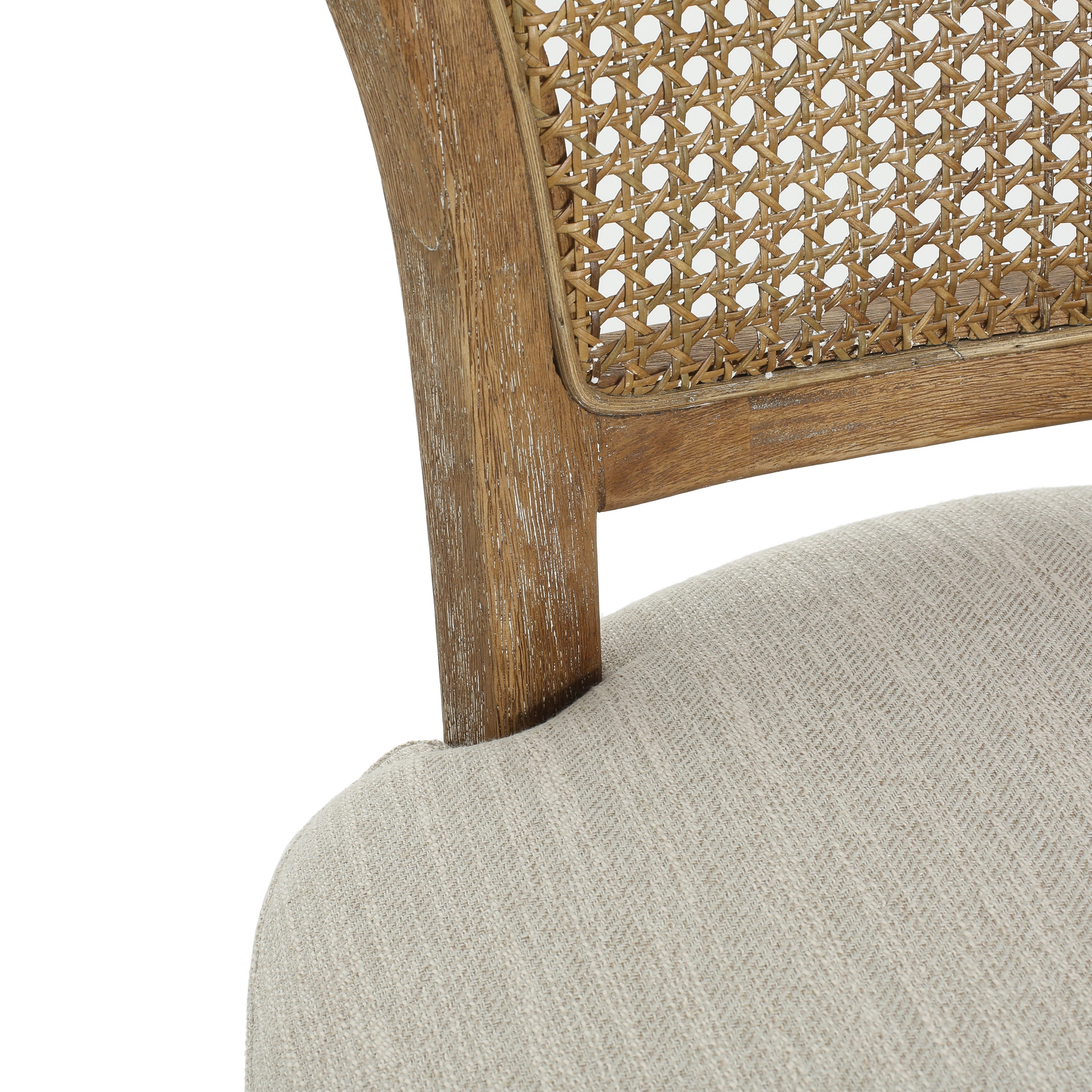 Cane-Back Upholstered Bar Stools Set of 2