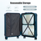 3-Piece ABS Spinner Wheel Luggage Set in Dark Blue