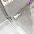Brushed Nickel Reversible Installation Double Bypass Sliding Shower Door