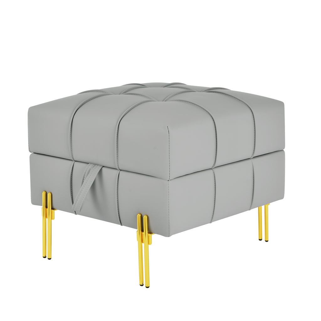 22 Inch Anti-Scratch Leather Storage Ottoman